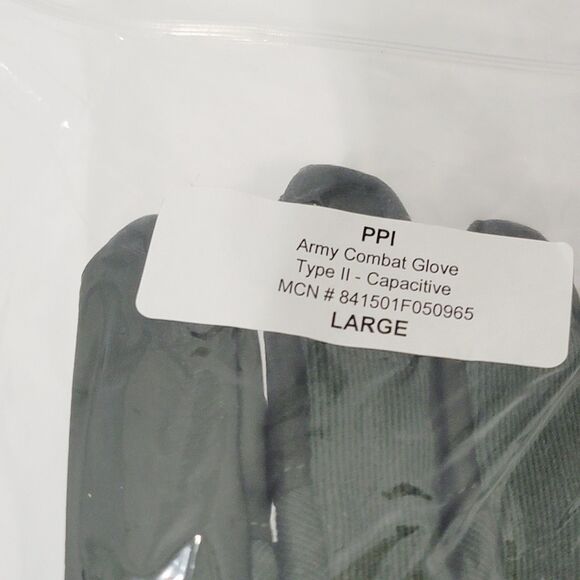 Army Combat Gloves Type 2 Capacitive Mens Sz Large Green Leather Promotions Plus - Picture 4 of 5